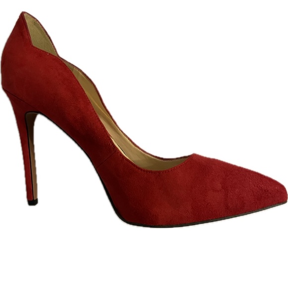 Authentic Jessica Simpson Suede Red High Heels Size 10 - Picture 3 of 10